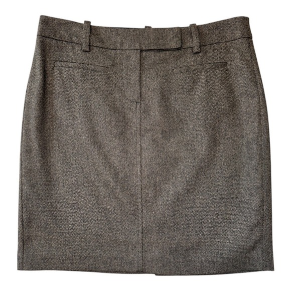 Trina Turk‎ Herringbone Skirt Wool Blend Career Wear Brown Size 10 - Picture 1 of 7